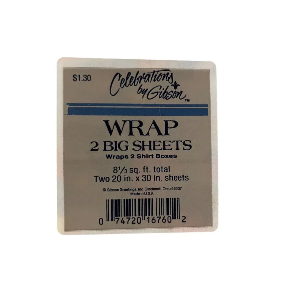 Vintage Celebrations by Gibson Wrapping Paper NEW  Baby Shower Unisex